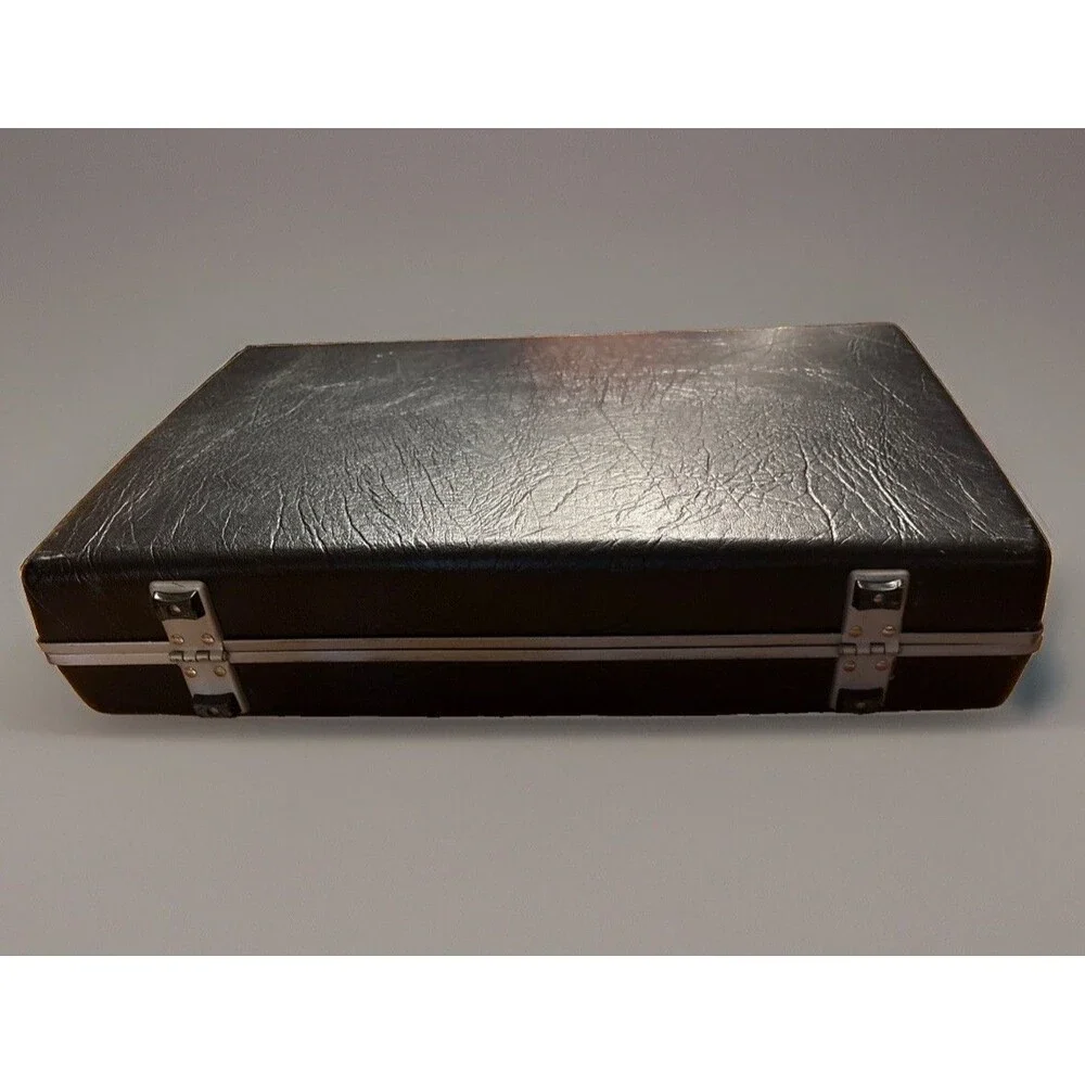 Vintage 1970’s Samsonite Black Hard Shell Briefcase Attaché No Key 18”x 12”x3.5”